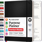 Purpose Planner Notebook B5 7.5”x9.8” Undated 2026 Daily Weekly and Monthly by Roterunner