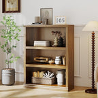 blini 3-Shelf Bookcase Wooden Bookshelves 33in Wide Floor Standing Display by blini