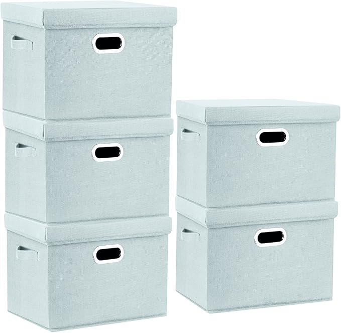 TYEERS Large Storage Bins with Lids, Collapsible, Fabric Storage Boxes by StorageOrganization