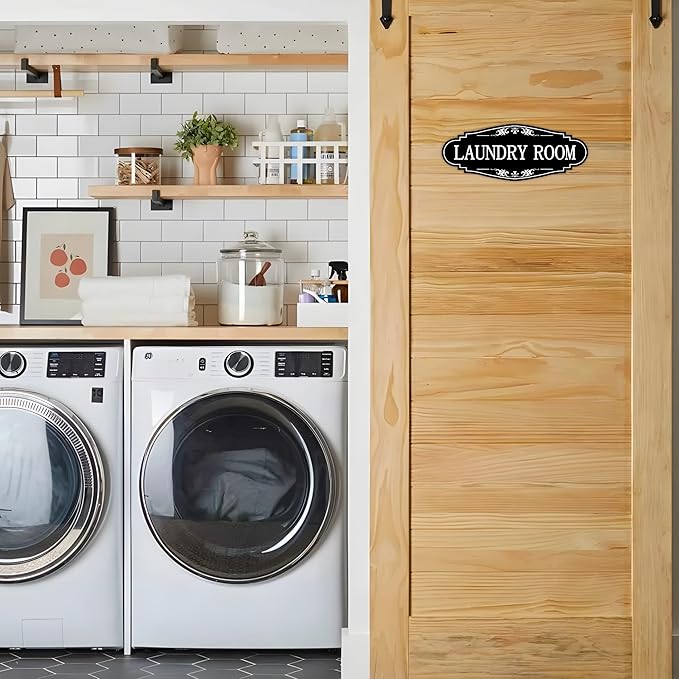 Laundry Room Door Sign for Business and Home，Self-adhesive Waterproof Cute - Image 6