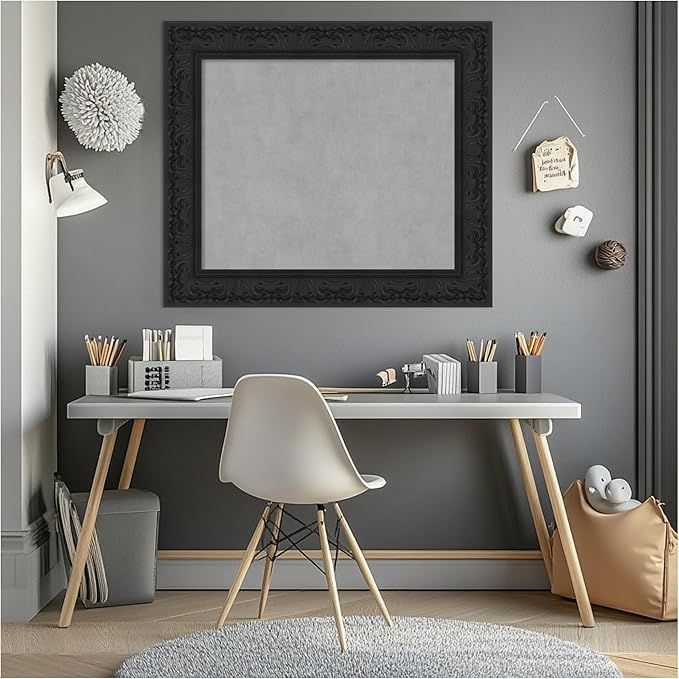 Amanti Art Black Framed Magnetic Board 27x31 Medium Vision Board - Image 6