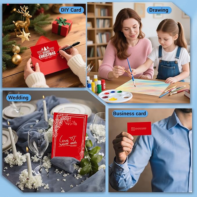 Cardstock 8.5 x 11, Thick Printer Paper 75 lb/200 gsm, 40 Sheets Card Stock Red - Image 7