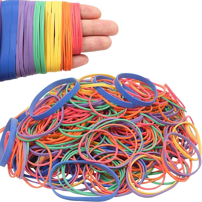 Rubber Bands Assorted Size 0.4bl Colourful Rubber Bands Office Supplies Size#64 by YOUOWO