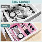 WOWBOX 25 PCS Plastic Drawer Organizer Set, 4 Sizes Desk Drawer Divider - Image 4