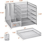 Marbrasse Desk Organizer with File Holder, 5-Tier Paper Letter Tray Organizer - Image 5