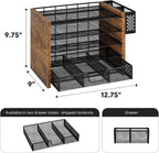 simple trending wood desk organizer, 5-tier file organizer, close-up detail