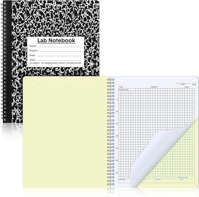 Affrolling 1 Pack Carbonless Lab Notebook Carbon Copy 8.5'' x 11'' 25 Sets of by Affrolling