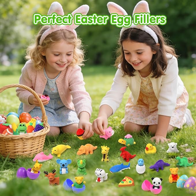 150 Pack Animal Erasers for Kids Bulk Pull Apart 3D Puzzle Erasers Treasure Box - Image 2
