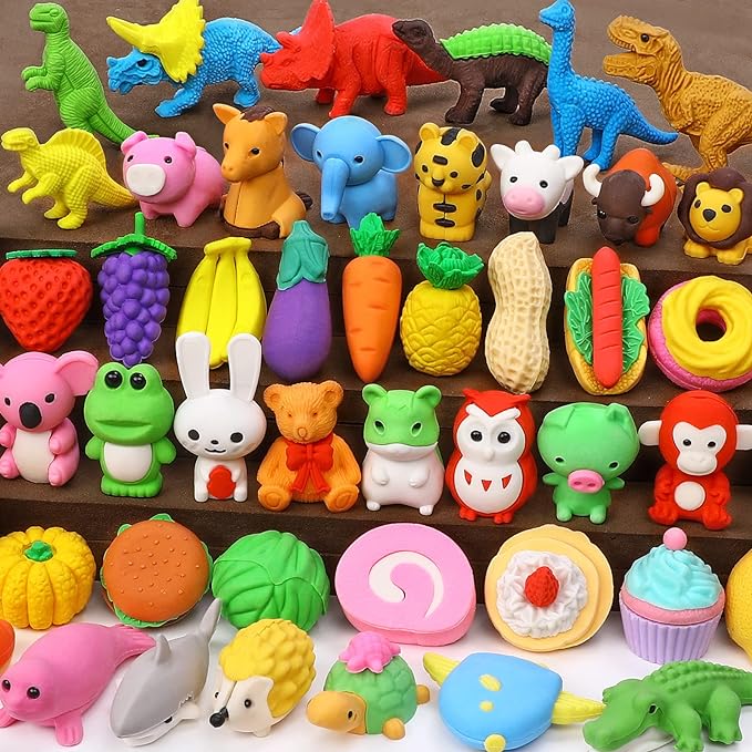 50 Pack Pencil Erasers Animal Eraser by UMIKU
