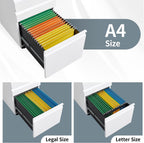 approgreent mobile file cabinet for home office, lockable, front angle view
