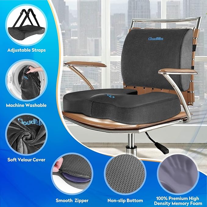 CloudBliss Seat Cushion, Office Chair Cushions, Car Seat Cushion, Lumbar - Image 3