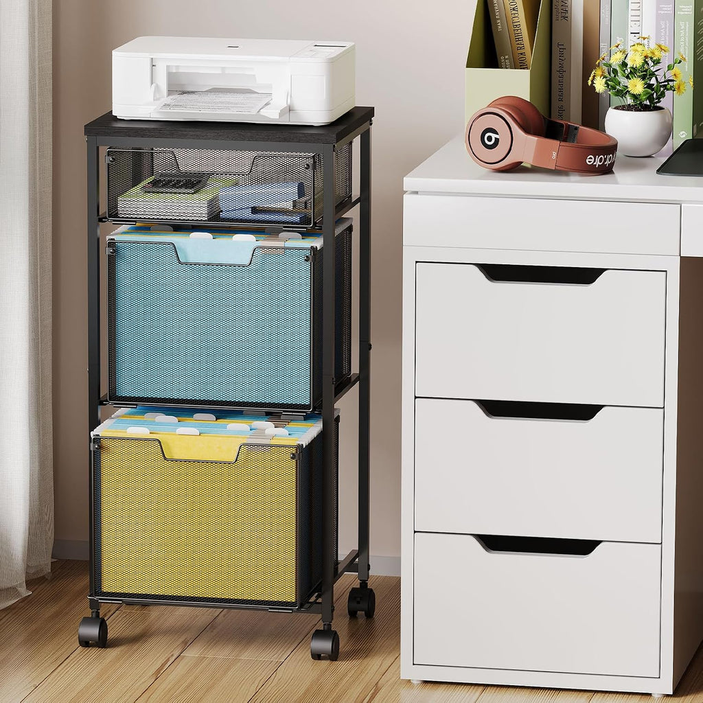 sbanmao 3 drawer mobile file cabinet for home shown in use