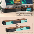 land·voi heavy duty dual monitor stand, holds 2, close-up detail