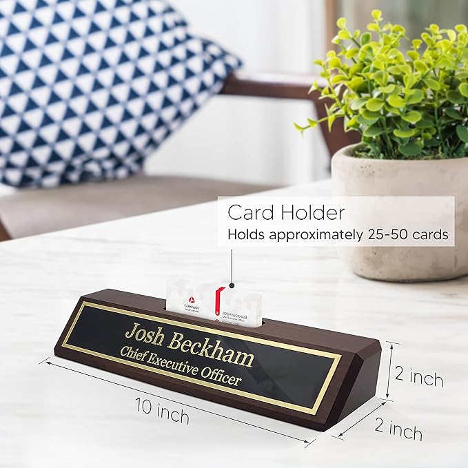 Business Wood Name Plate for Desk | Custom Desk Name Plate Personalized Gift - Image 2