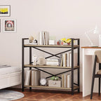 Homeiju 3 Tier Bookshelf 31.49" Width, Wood and Metal Etagere Bookcase - Image 7