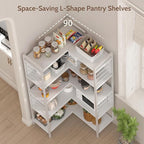 5 Tier Corner Bookshelf, Reversible Corner Shelf, Industrial Wooden Display - Image 4
