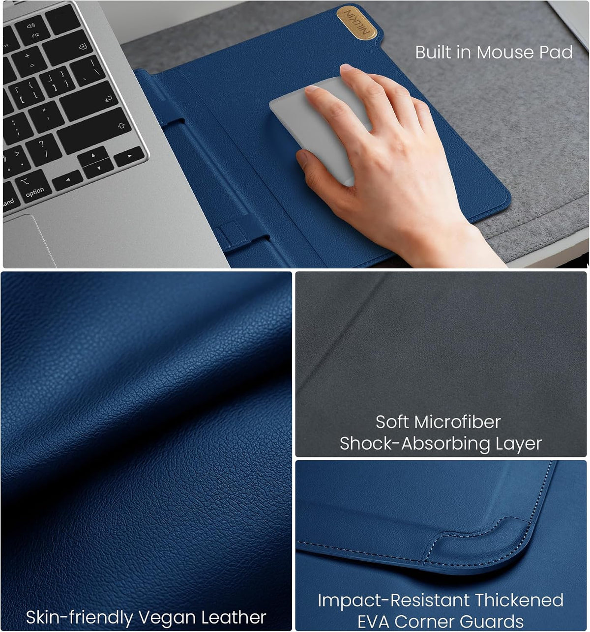 Nillkin 16 inch Laptop Sleeve with Stand (4-in-1), 2 Stand Modes, Mouse Pad