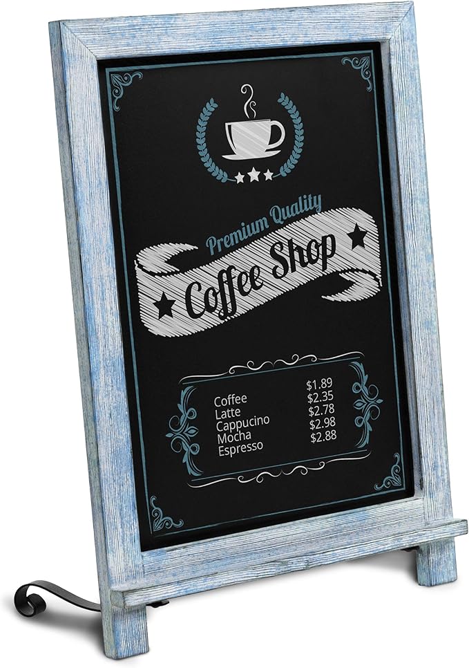 HBCY Creations Rustic Blue & White Tabletop Chalkboard by HBCYCreations