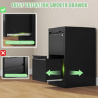 2-Drawer File Cabinet with Lock, Metal Vertical Filing Cabinets - Image 6