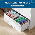 PEUKC 3-Drawer Metal File Cabinet, Lateral Vertical Filing Cabinets - Image 4