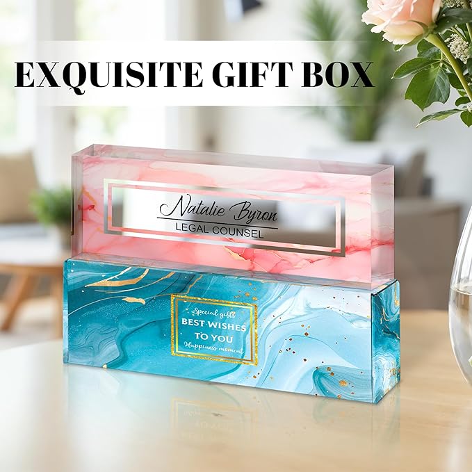 Personalized Name Plate for Desk, Custom Acrylic Desk Name Sign, Office - Image 5
