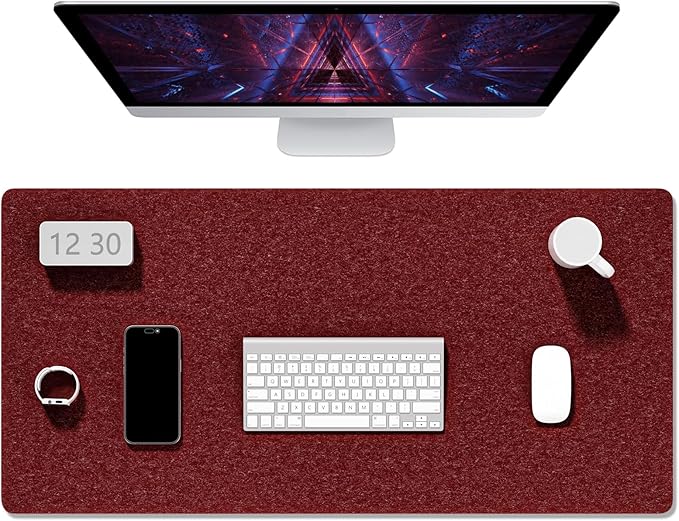 Auhoahsil Felt Desk Mat, Minimalist Large Mouse Pad XXL 35.5 x 15.7 in by Auhoahsil