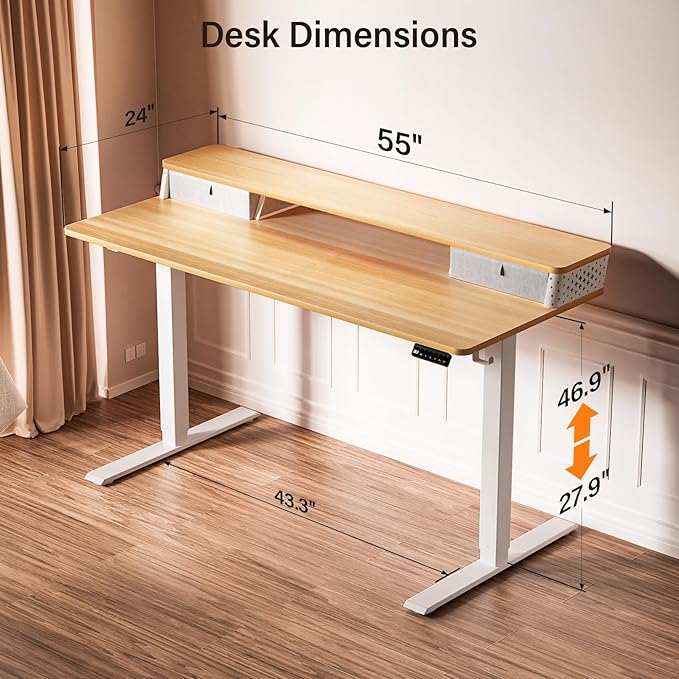 Kingant 55 x 24 Inch Electric Standing Desk - Image 3