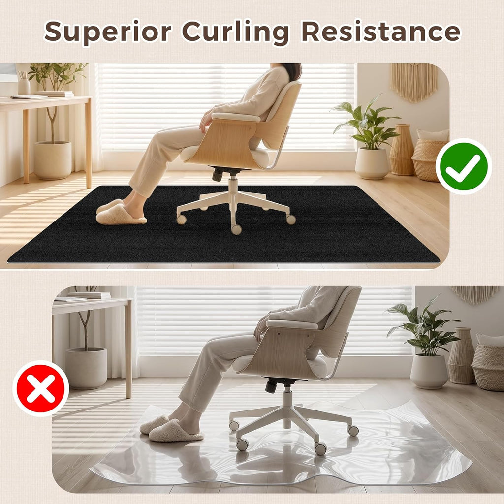 Sycoodeal Office Chair Mat for Hardwood Floor,Slip Resistant Floor Mat for Rolling Chairs,Easy to Clean,Large Floor Protector Office Computer Gaming Chair,Black(36"x55")