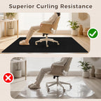 Sycoodeal Office Chair Mat for Hardwood Floor,Slip Resistant Floor Mat for Rolling Chairs,Easy to Clean,Large Floor Protector Office Computer Gaming Chair,Black(36"x55")