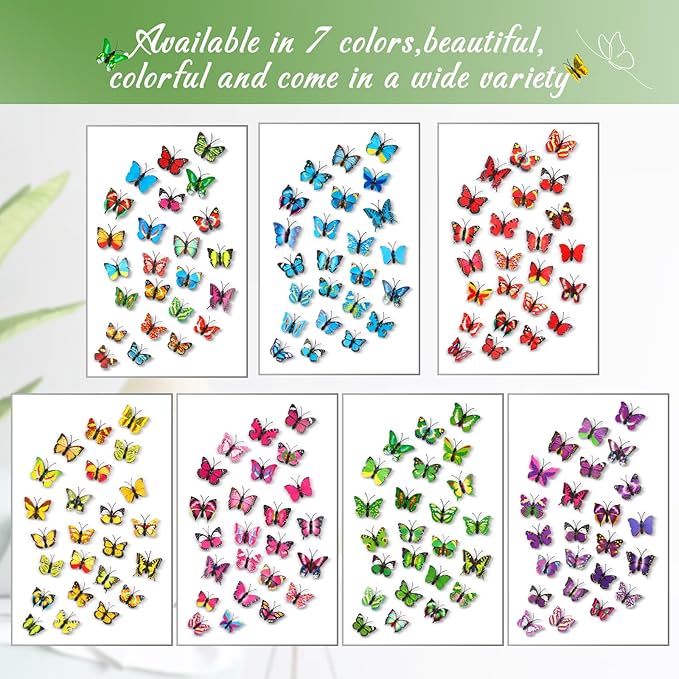 50Packs Butterfly Decorative Push Pins Blue Thumbtacks Cute Thumb Tacks Pushpins - Image 2