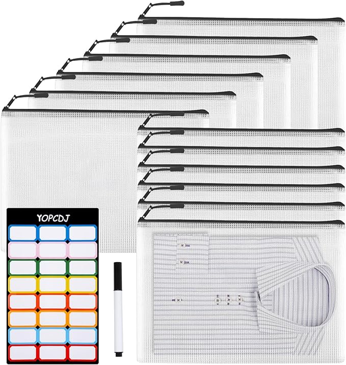 YOPCDJ 12pcs Mesh Zipper Pouch Bags, A3 Puzzle Bag by YOPCDJ