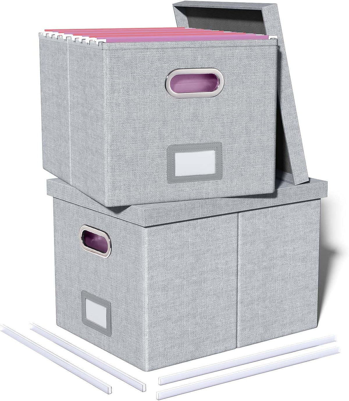 2 Pack File Storage Organizer, Filing Box, Portable File Box