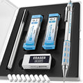 Nicpro Blocky Gear 0.7 mm Mechanical Pencils Set in Case, Metal Pencil by Nicpro