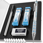 Nicpro Blocky Gear 0.7 mm Mechanical Pencils Set in Case, Metal Pencil by Nicpro
