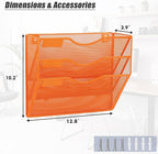 EASEPRES 3 Pocket Mesh Hanging Wall File Organizer, Wall Mounted Mail Paper - Image 2