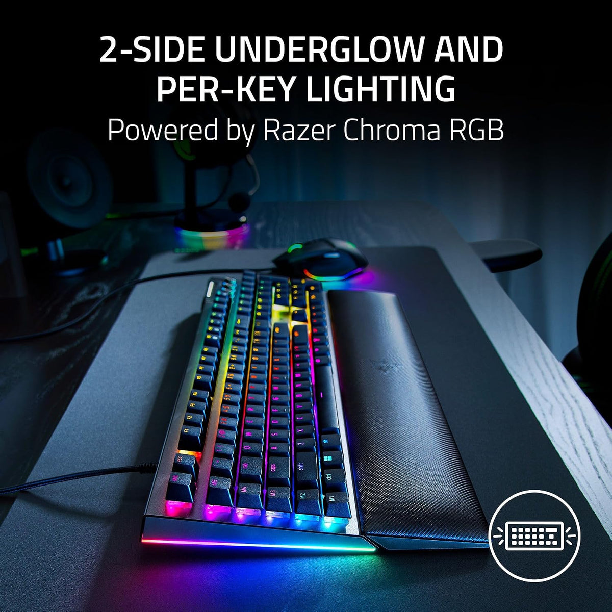 Razer BlackWidow V4 Mechanical Gaming Keyboard, Yellow Linear Switches