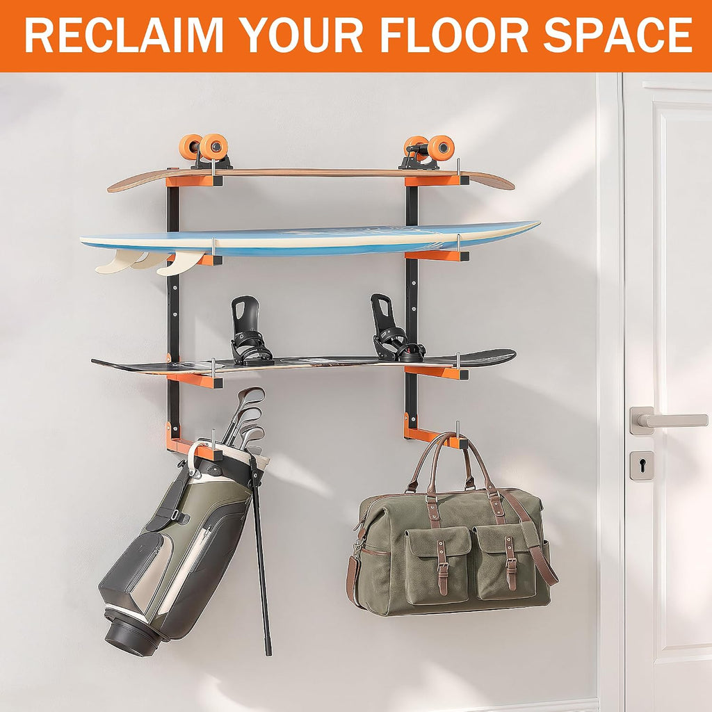 lumber storage rack wall mount, foldable 8-level wood on a desk or shelf