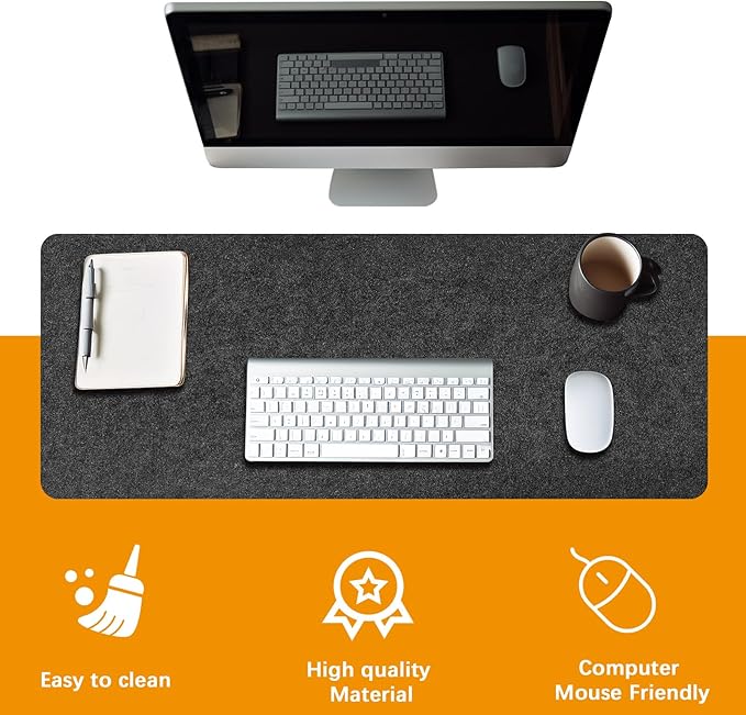 Large Felt Desk mat, Office Computer Desk - Image 6