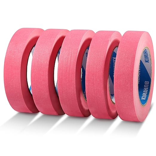 KIWIHUB Pink Painters Tape, 1 inch x 60 Yards x 5 Rolls by KIWIHUB