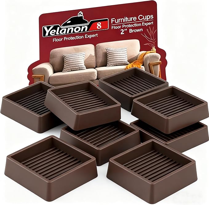 Yelanon Furniture Coasters, Rubber Furniture Feet, Anti Slide Floor Protector by Yelanon