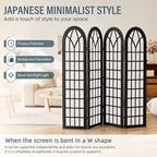 Aletheiawu Room Divider and Folding Privacy Screen, 4 Panel Japanese Shoji - Image 2
