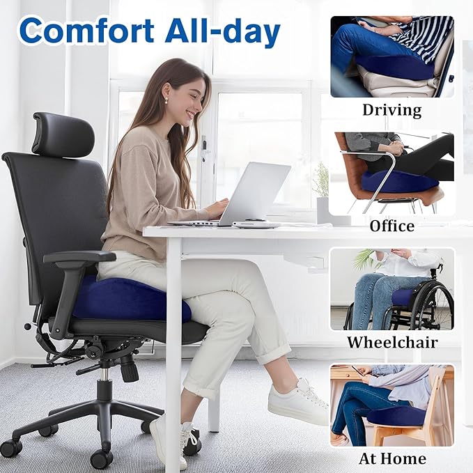 CushyOasis Seat Cushion, Gel Chair Cushions, Office Chair Cushions, Anti-Slip - Image 6