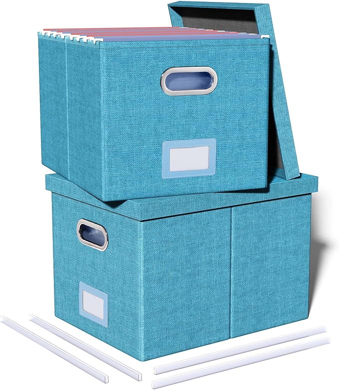 2 Pack File Storage Organizer, Document Organizer, Portable File Box by Oterri