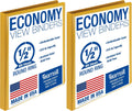 Samsill Economy 0.5 Inch 3 Ring Binder, Made in The USA, Round Ring Binder, Customizable Clear View Cover, Yellow (‎18515) (Pack of 2)