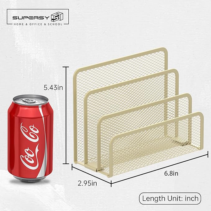 SUPEASY Mail Organizer for Desk, Mesh Metal Mail Holder Countertop - Image 3