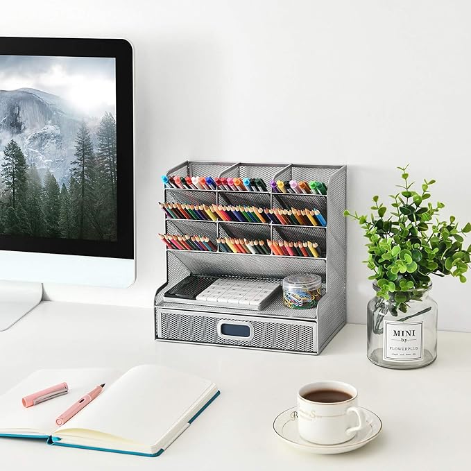 Marbrasse Larger Mesh Desk Organizer - Image 2