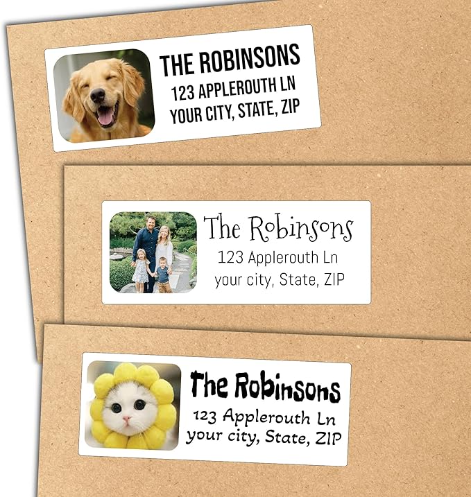 Address Labels Personalized | Upload Your Photo Image or Logo | Custom Return by FairwindsDesigns