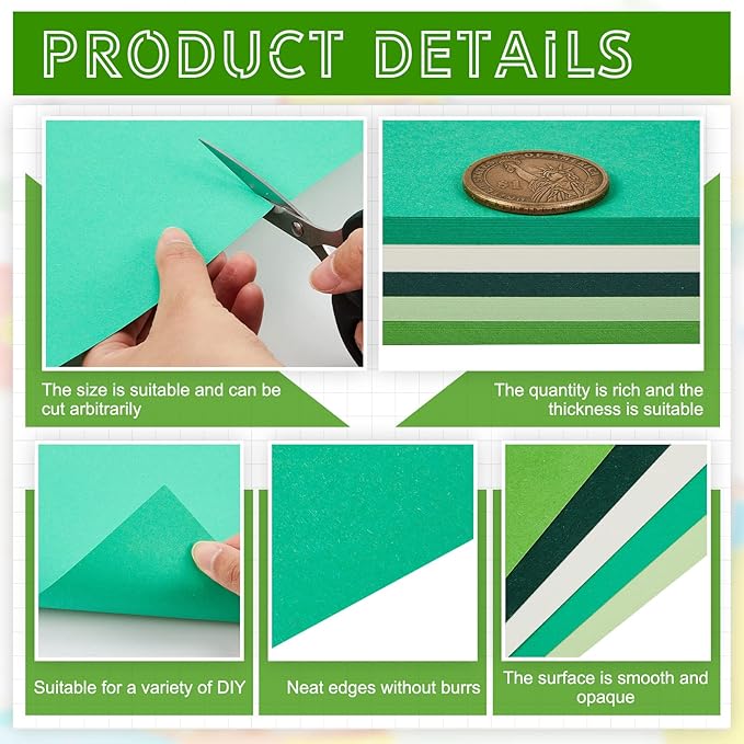 Sinmoe 100 Sheets 5 Shades Cardstock Paper 8.5 x 11 Inches 180gsm Solid Core - Image 4