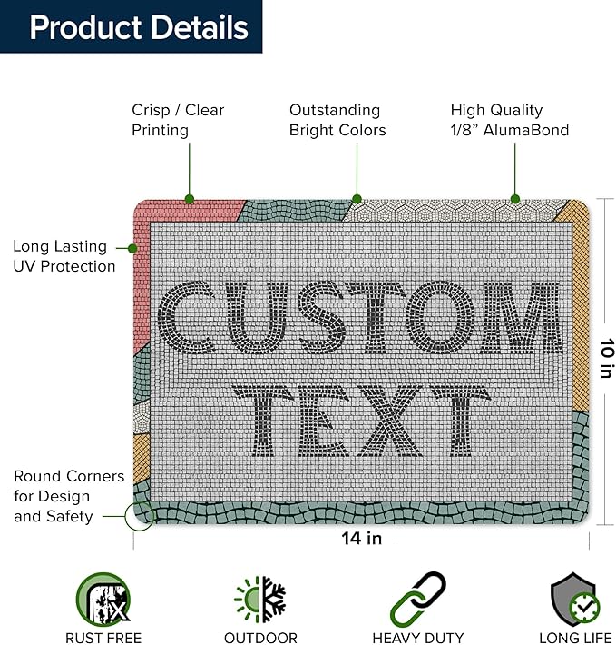 Custom Sign, Custom Street Sign, 11 Font Colors, 13 Font Styles, 4 Hole Options - Image 6