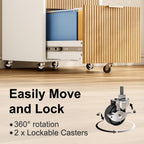 2 drawers fluted mobile file cabinet with lock, package contents